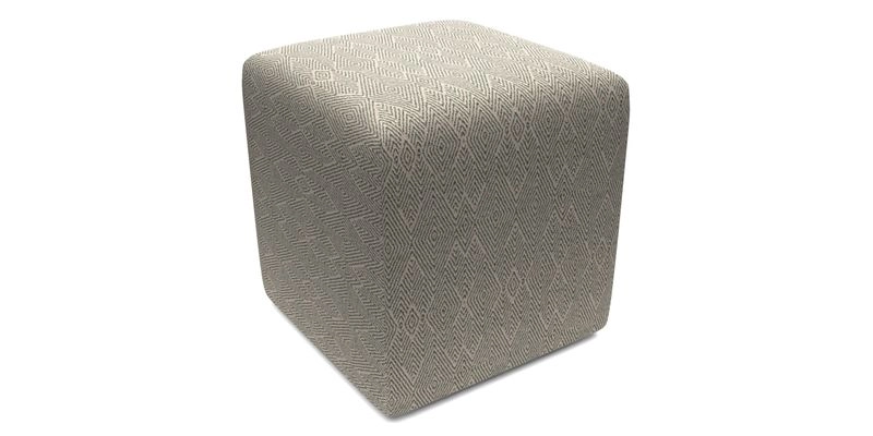 Cube Footstool in Peruvian homespun fabric