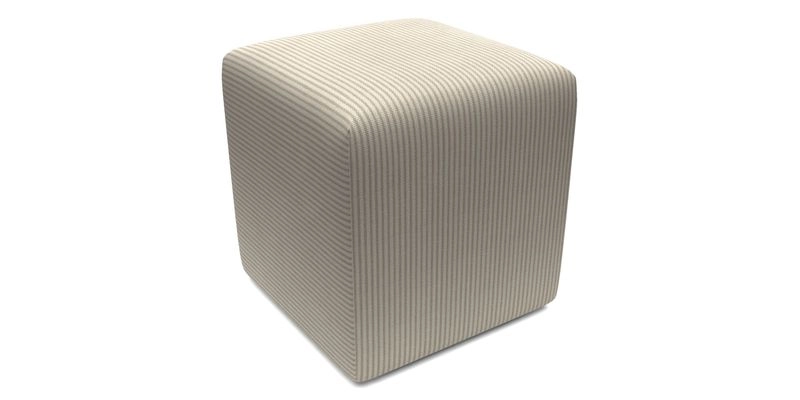 Cube Footstool in Peruvian homespun fabric