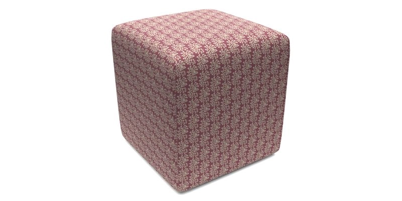 Cube Footstool in Peruvian homespun fabric