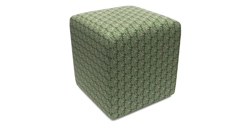 Cube Footstool in Peruvian homespun fabric