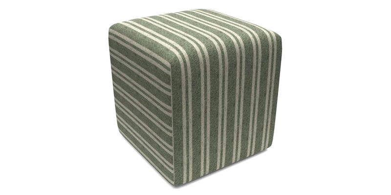 Cube Footstool in Peruvian homespun fabric