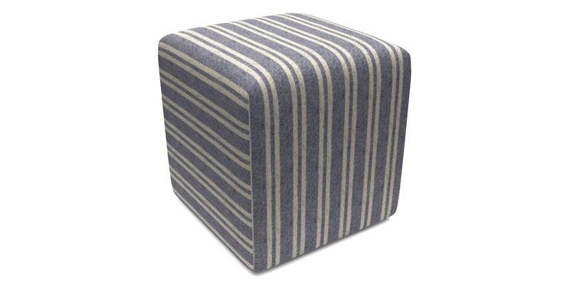Cube Footstool in Peruvian homespun fabric
