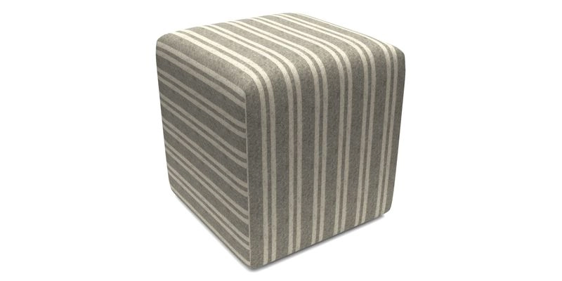Cube Footstool in Peruvian homespun fabric