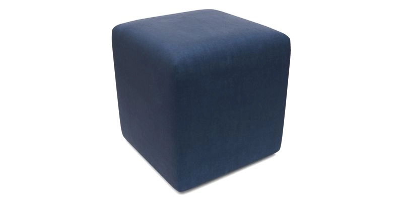 Cube Footstool in Peruvian homespun fabric