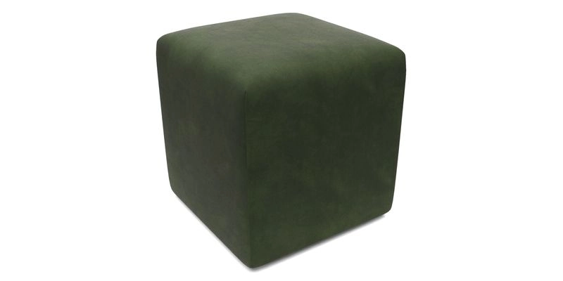 Cube Footstool in Peruvian homespun fabric