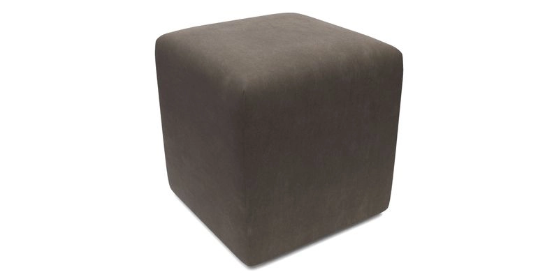 Cube Footstool in Peruvian homespun fabric