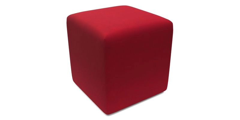 Cube Footstool in Peruvian homespun fabric