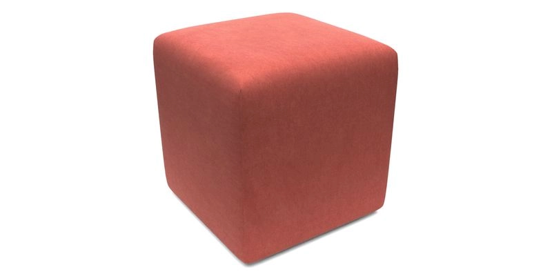 Cube Footstool in Peruvian homespun fabric