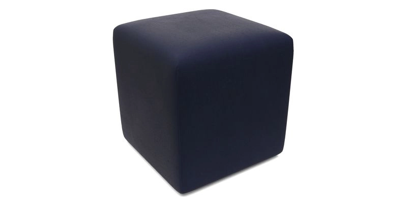 Cube Footstool in Peruvian homespun fabric
