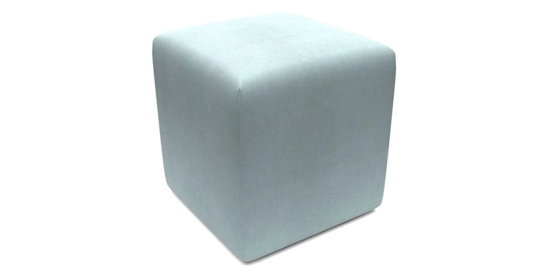 Cube Footstool in Peruvian homespun fabric