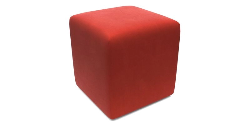 Cube Footstool in Peruvian homespun fabric