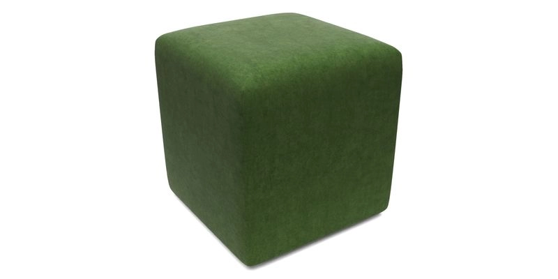 Cube Footstool in Peruvian homespun fabric