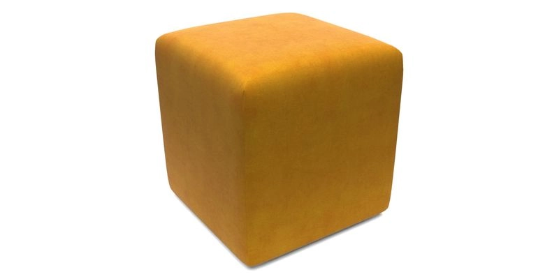 Cube Footstool in Peruvian homespun fabric