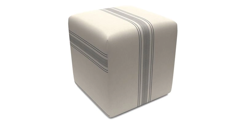 Cube Footstool in Peruvian homespun fabric