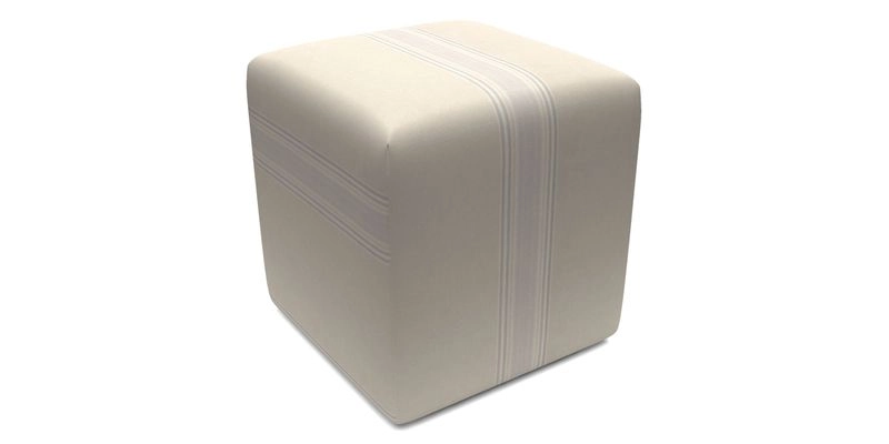 Cube Footstool in Peruvian homespun fabric