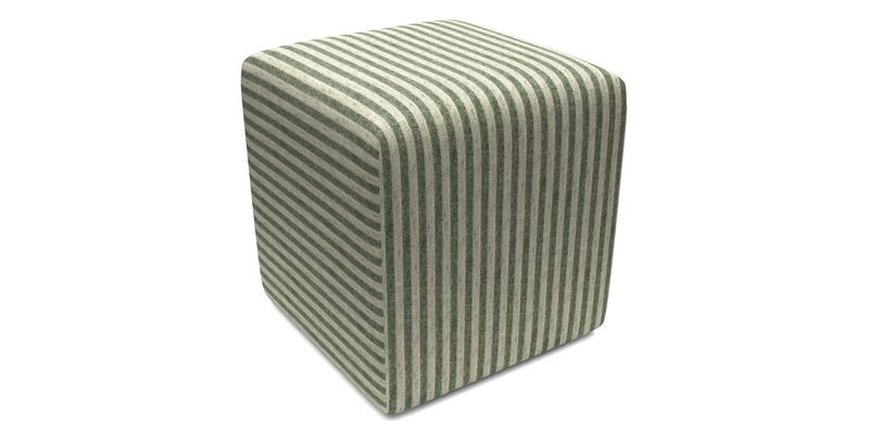 Cube Footstool in Peruvian homespun fabric
