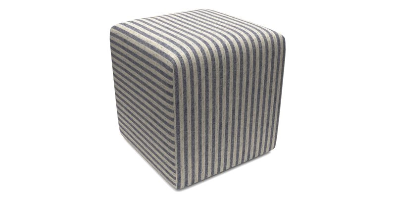 Cube Footstool in Peruvian homespun fabric