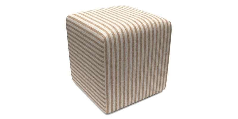 Cube Footstool in Peruvian homespun fabric