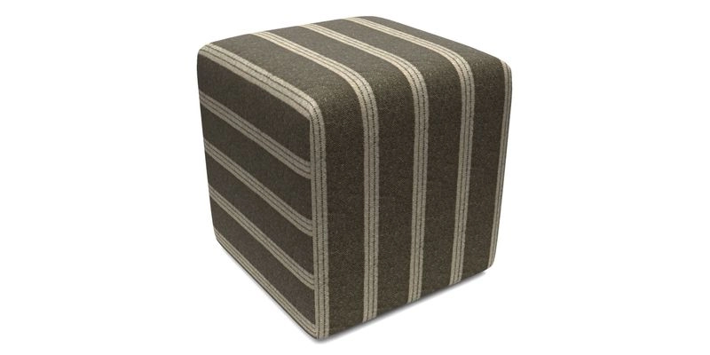 Cube Footstool in Peruvian homespun fabric
