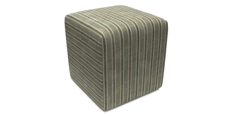 Cube Footstool in Peruvian homespun fabric