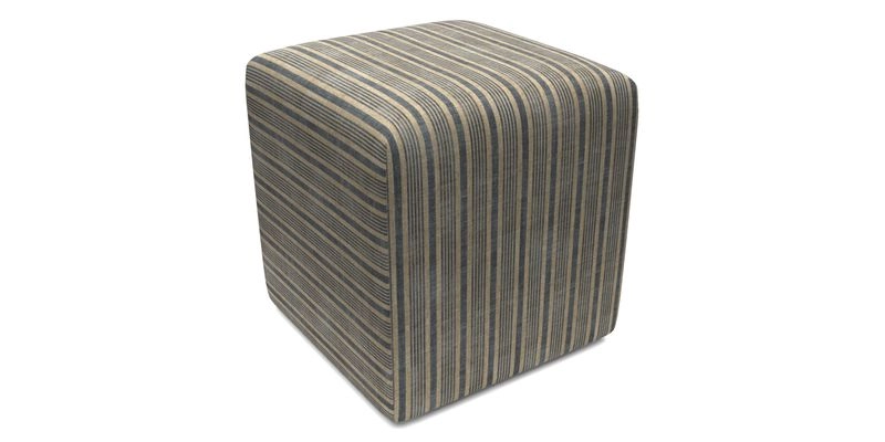 Cube Footstool in Peruvian homespun fabric