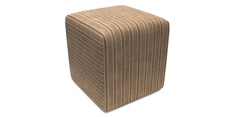 Cube Footstool in Peruvian homespun fabric