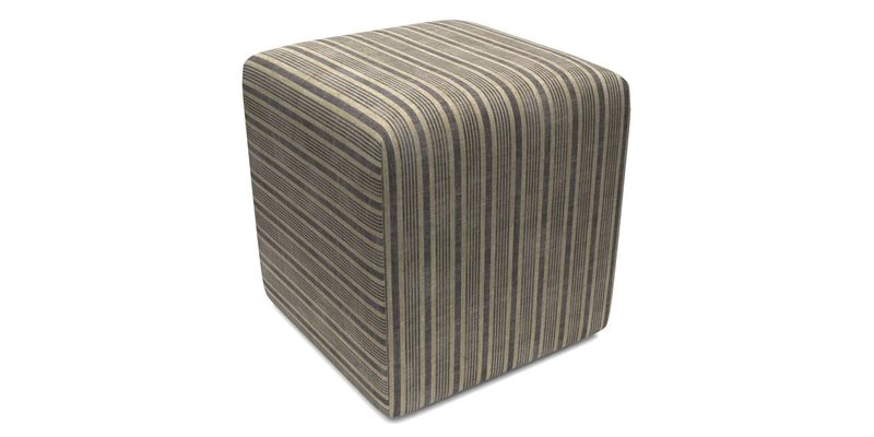 Cube Footstool in Peruvian homespun fabric