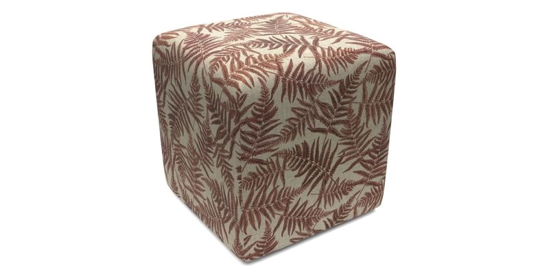 Cube Footstool in Peruvian homespun fabric