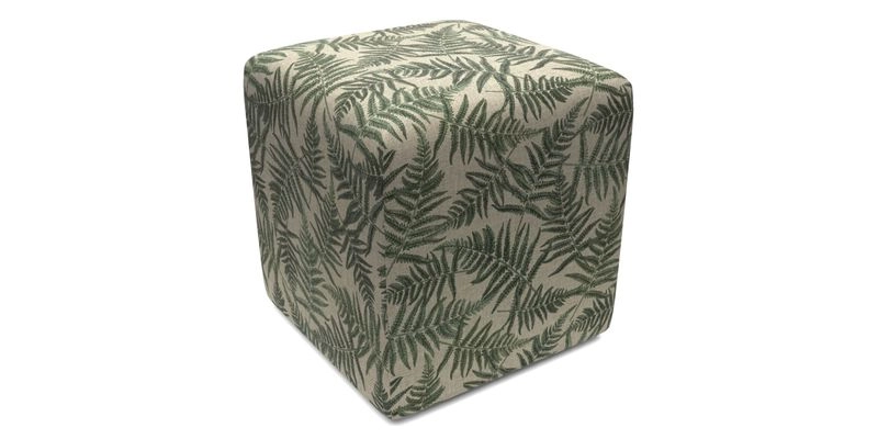 Cube Footstool in Peruvian homespun fabric