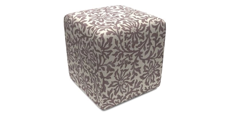 Cube Footstool in Peruvian homespun fabric