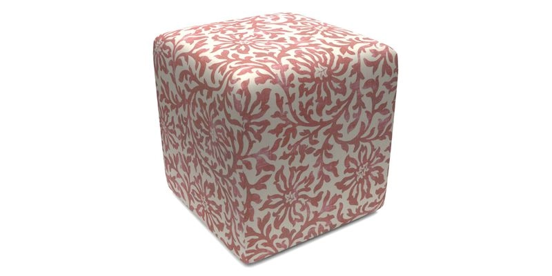 Cube Footstool in Peruvian homespun fabric