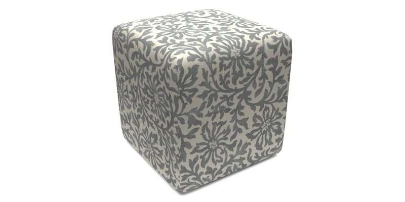 Cube Footstool in Peruvian homespun fabric