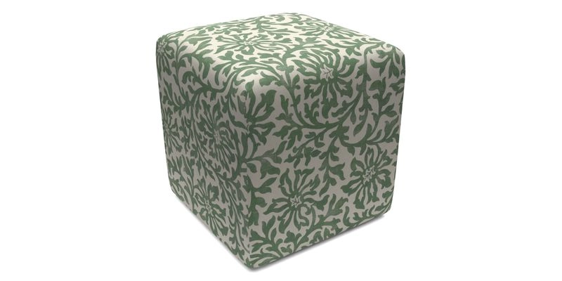Cube Footstool in Peruvian homespun fabric