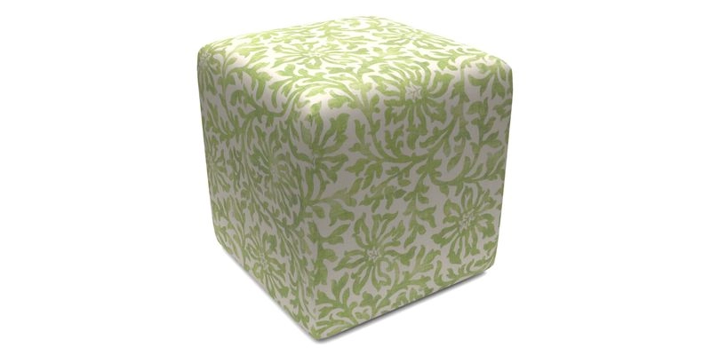 Cube Footstool in Peruvian homespun fabric