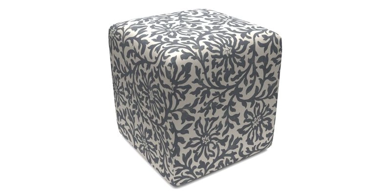 Cube Footstool in Peruvian homespun fabric