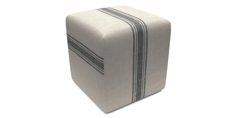 Cube Footstool in Peruvian homespun fabric