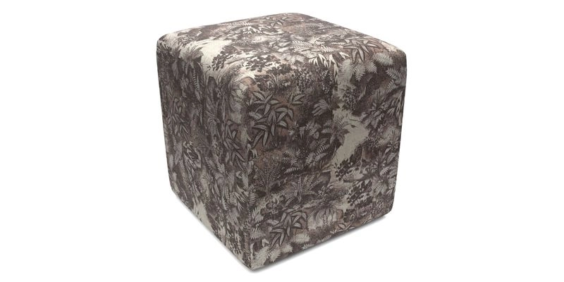 Cube Footstool in Peruvian homespun fabric