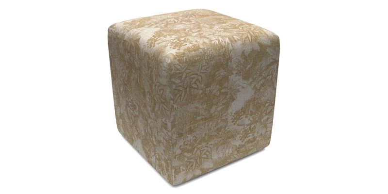 Cube Footstool in Peruvian homespun fabric