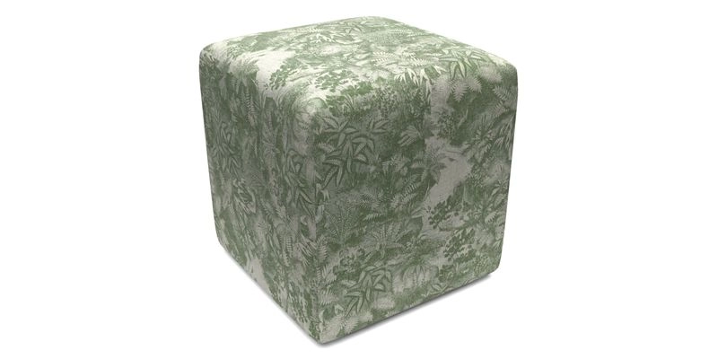 Cube Footstool in Peruvian homespun fabric
