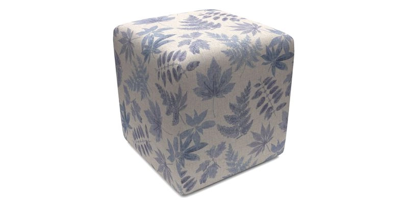 Cube Footstool in Peruvian homespun fabric