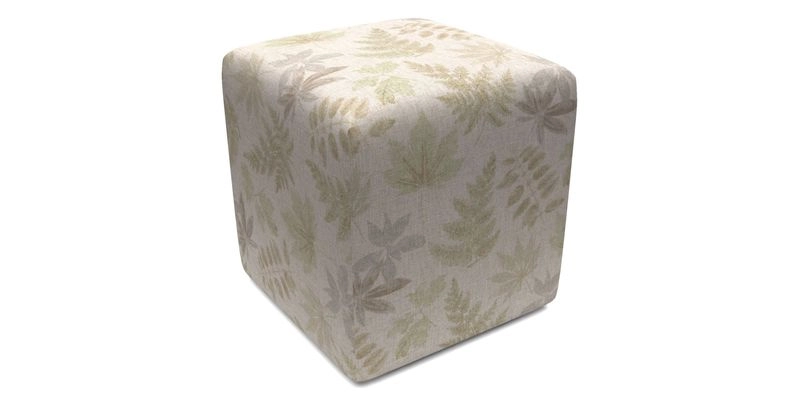 Cube Footstool in Peruvian homespun fabric
