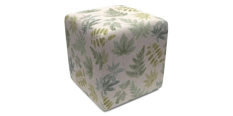 Cube Footstool in Peruvian homespun fabric