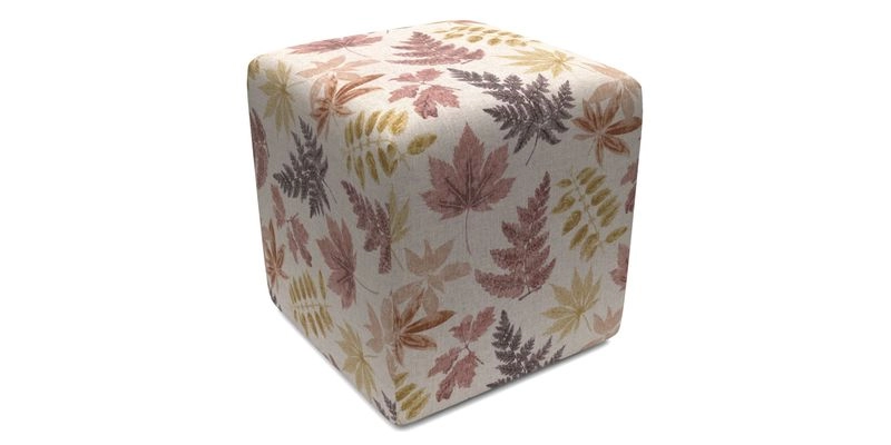 Cube Footstool in Peruvian homespun fabric