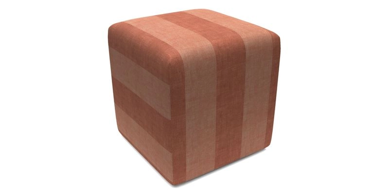 Cube Footstool in Peruvian homespun fabric