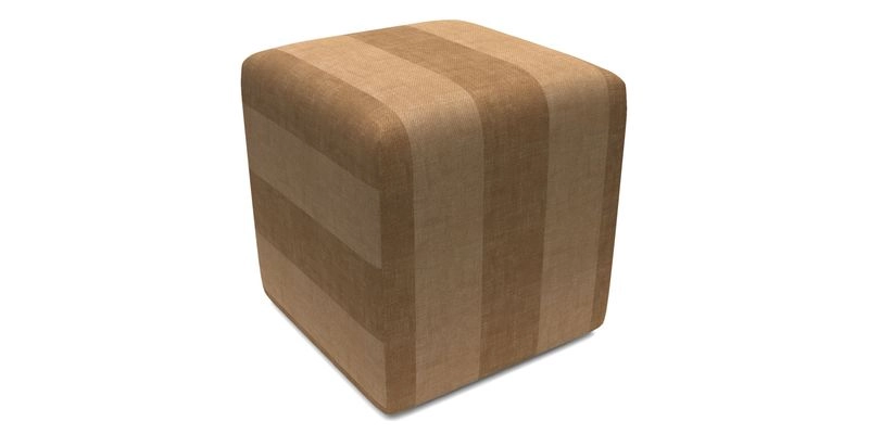 Cube Footstool in Peruvian homespun fabric