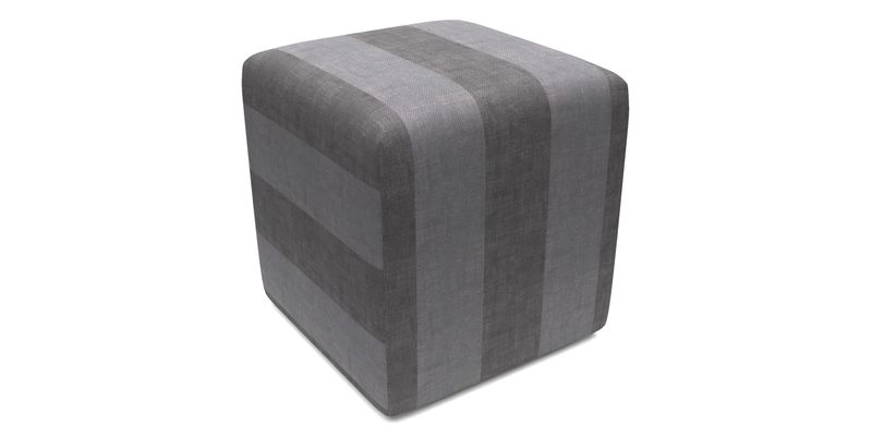 Cube Footstool in Peruvian homespun fabric