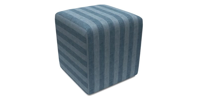 Cube Footstool in Peruvian homespun fabric
