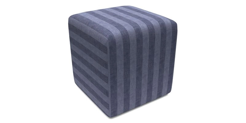 Cube Footstool in Peruvian homespun fabric