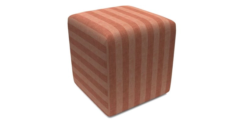 Cube Footstool in Peruvian homespun fabric