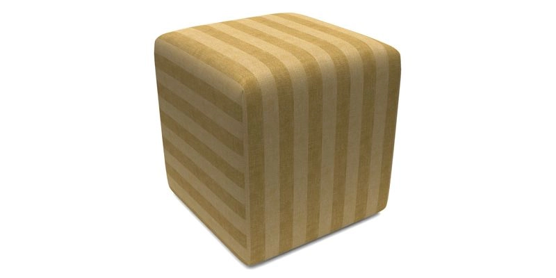 Cube Footstool in Peruvian homespun fabric